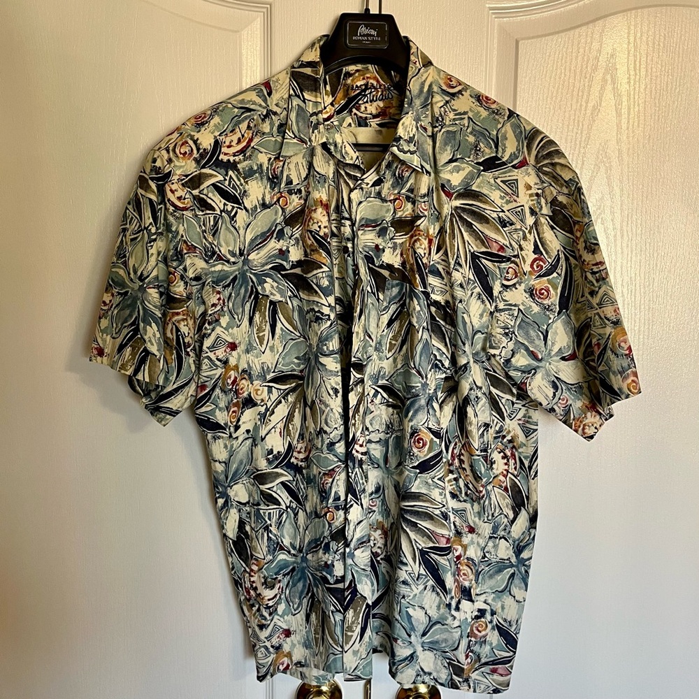 Vintage Jack Lipson Studio Canada Hawaiian Retro Abstract Floral Men’s Shirt